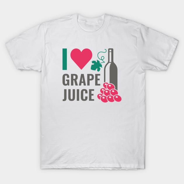 I Love Grape Juice T-Shirt by LuckyFoxDesigns
